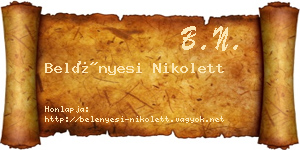 Belényesi Nikolett névjegykártya